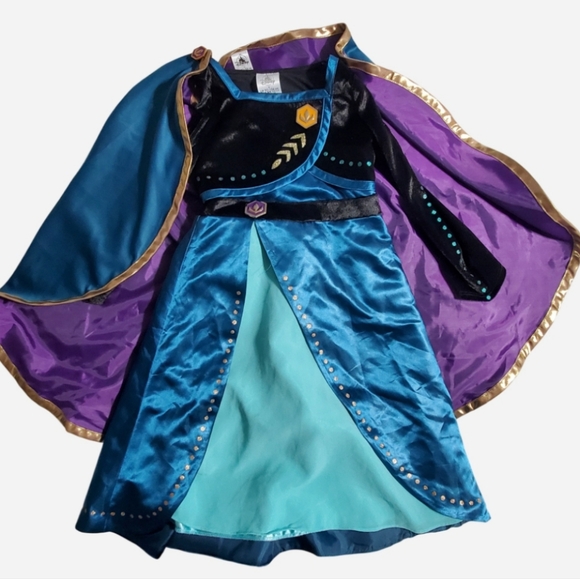 Disney Frozen 2 Elsa Dress, Kids Costume - Teal and Purple, Size 4 - Picture 1 of 8